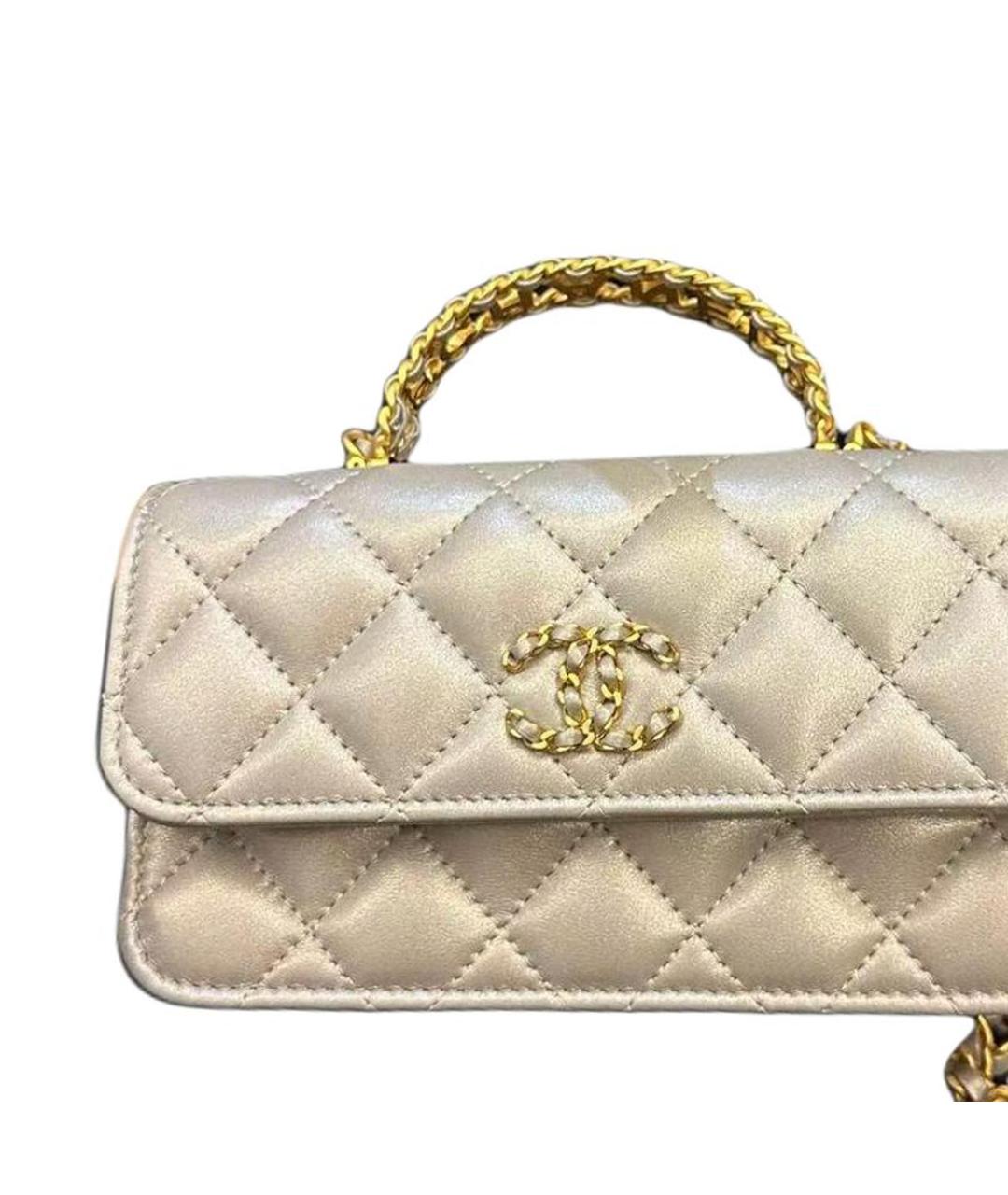 CHANEL Серебряная сумка через плечо, фото 3