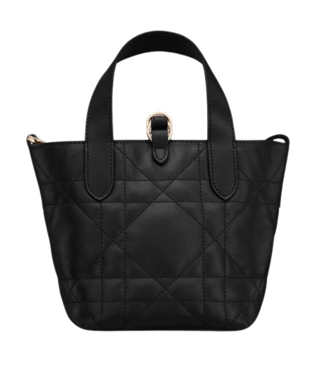 CHRISTIAN DIOR Черная кожаная сумка тоут, фото 5