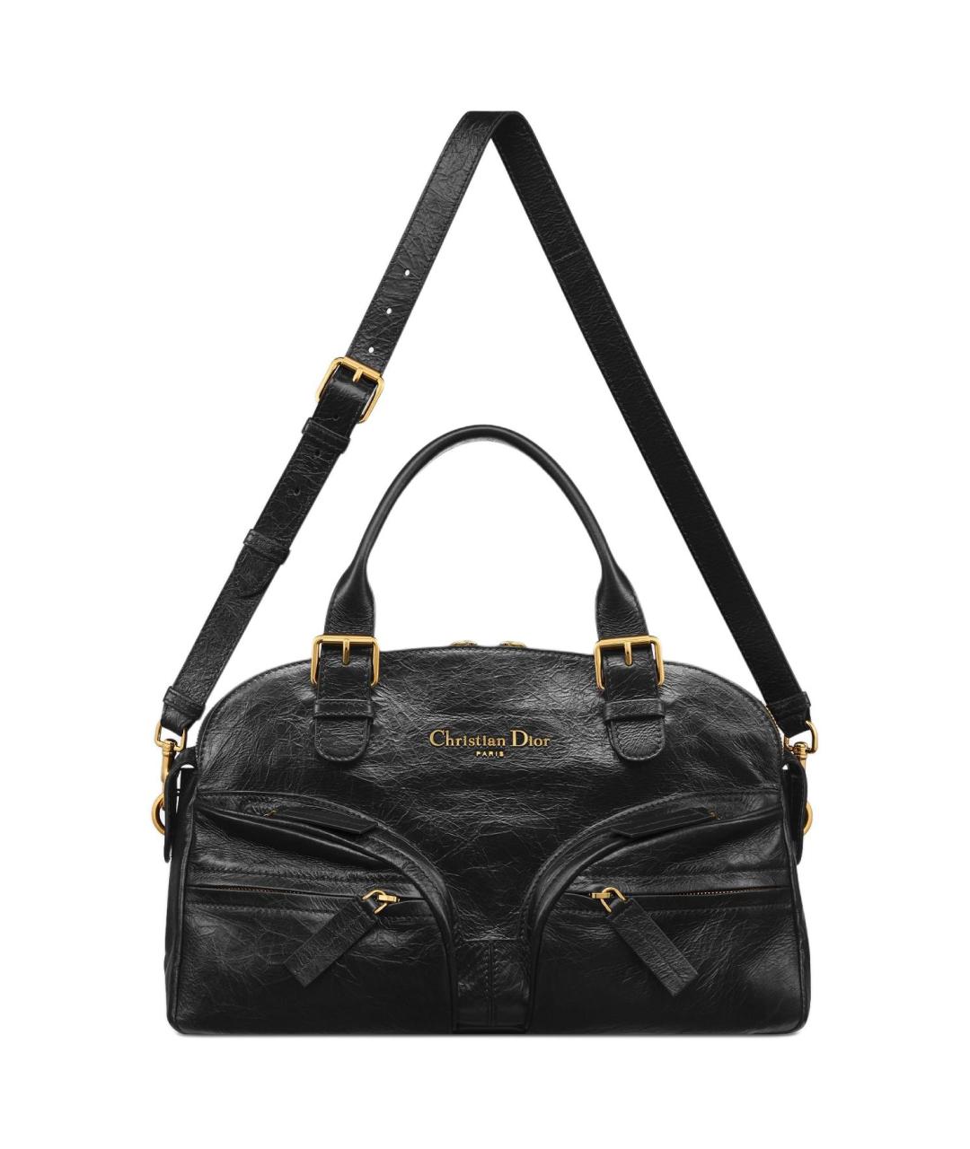CHRISTIAN DIOR Черная кожаная сумка через плечо, фото 2