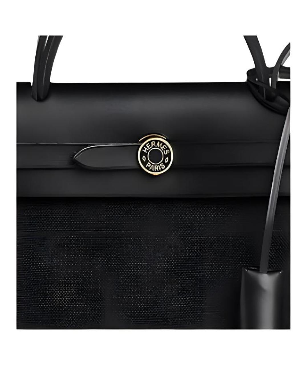 HERMES Черная кожаная сумка с короткими ручками, фото 5
