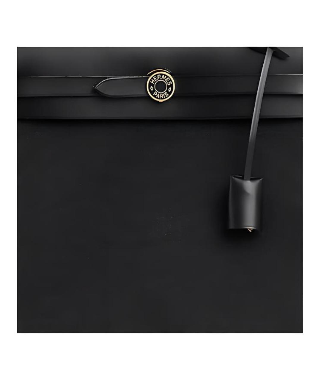 HERMES Черная кожаная сумка с короткими ручками, фото 3