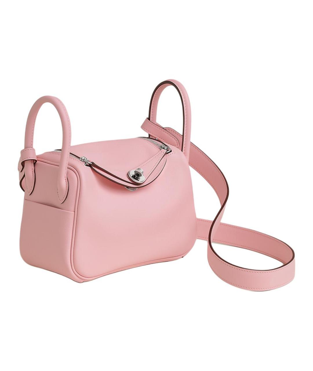 HERMES Розовая кожаная сумка через плечо, фото 2