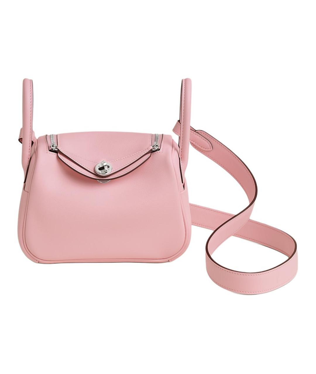 HERMES Розовая кожаная сумка через плечо, фото 1