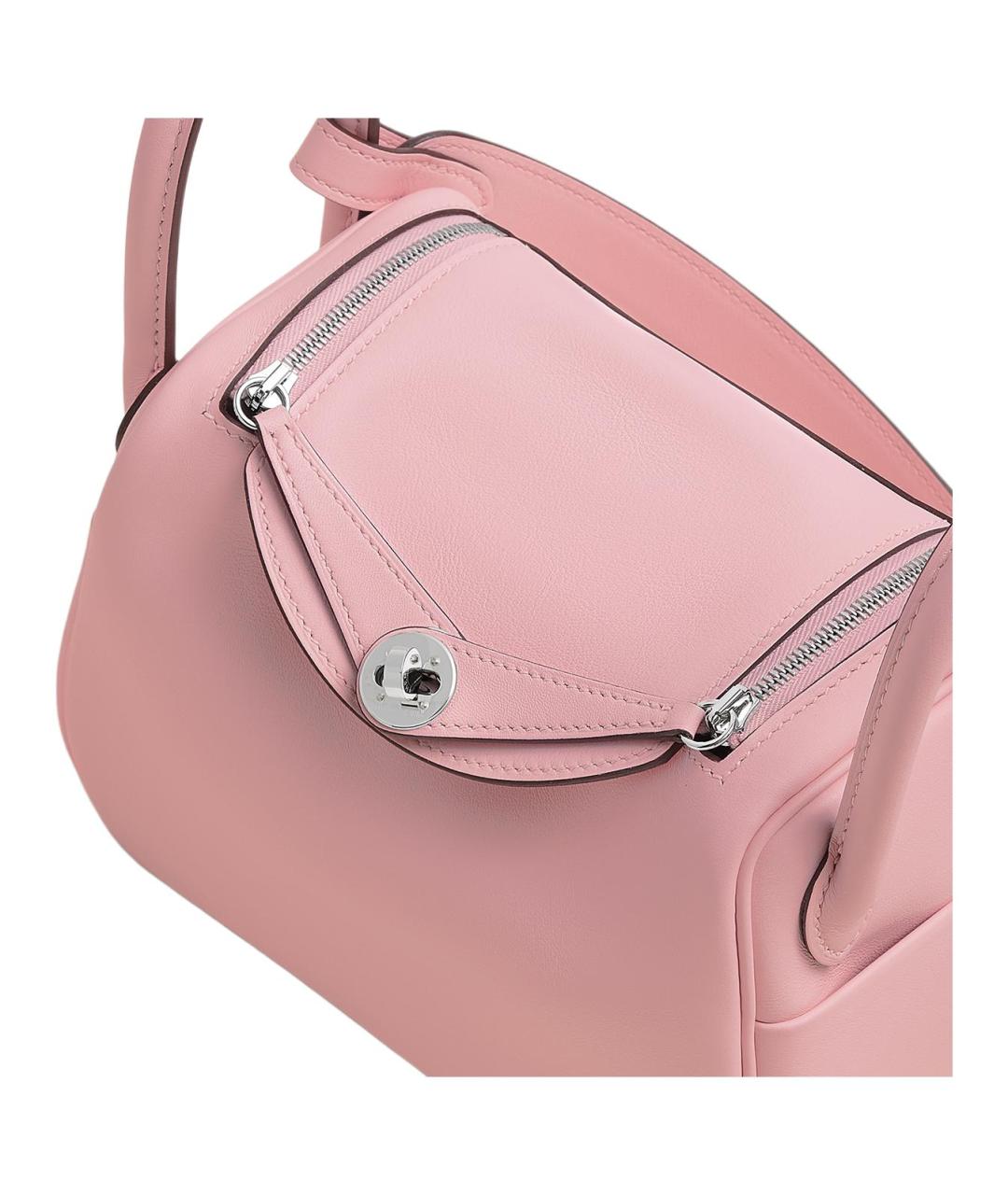 HERMES Розовая кожаная сумка через плечо, фото 4