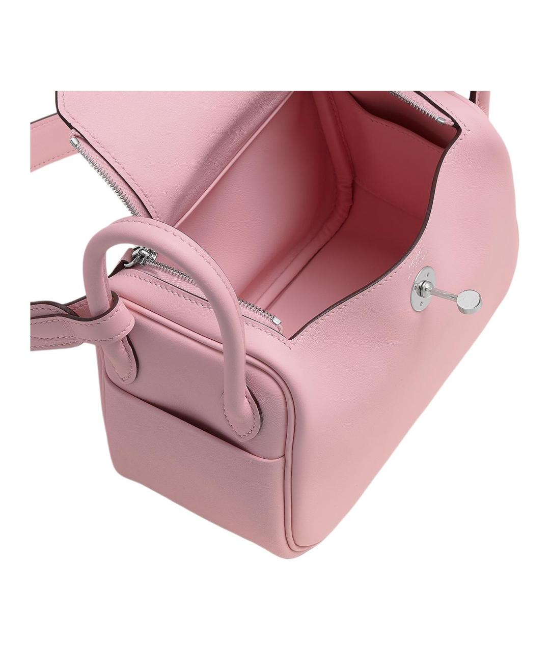 HERMES Розовая кожаная сумка через плечо, фото 3