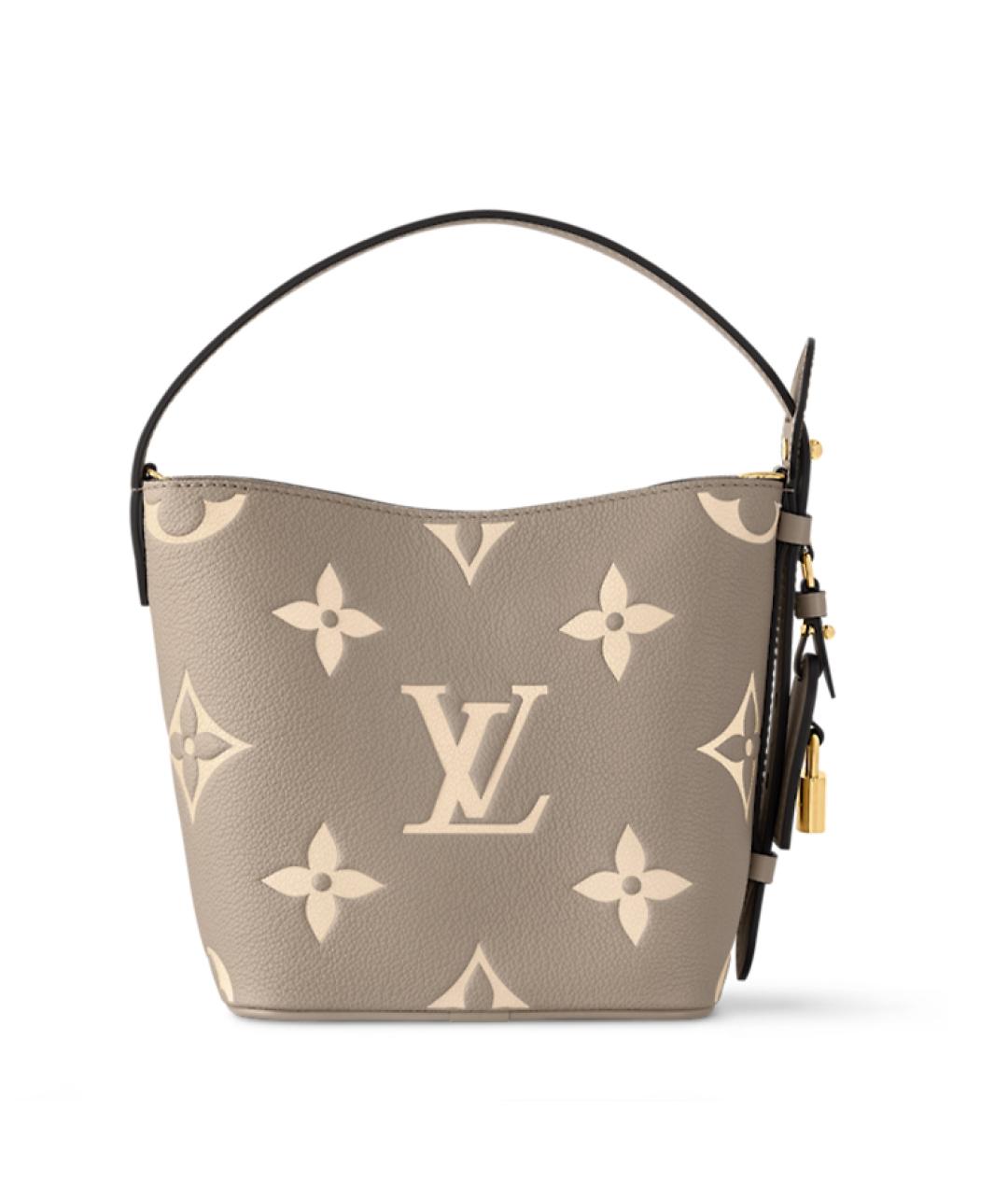 LOUIS VUITTON Серая кожаная сумка с короткими ручками, фото 3