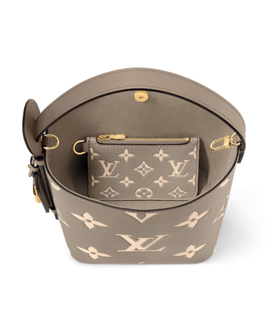 LOUIS VUITTON Серая кожаная сумка с короткими ручками, фото 4