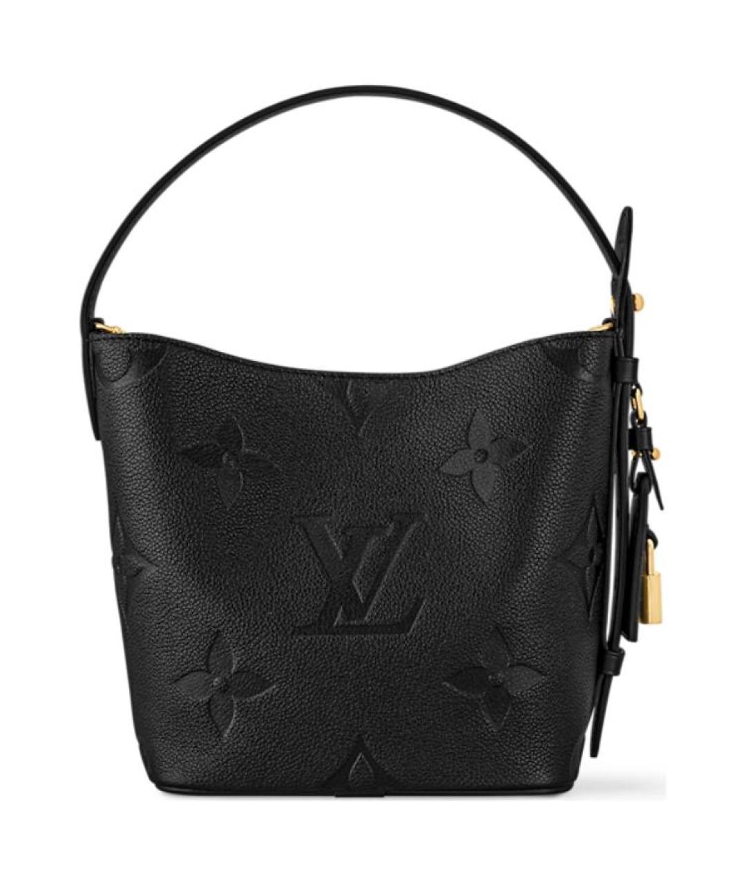 LOUIS VUITTON Черная кожаная сумка с короткими ручками, фото 3