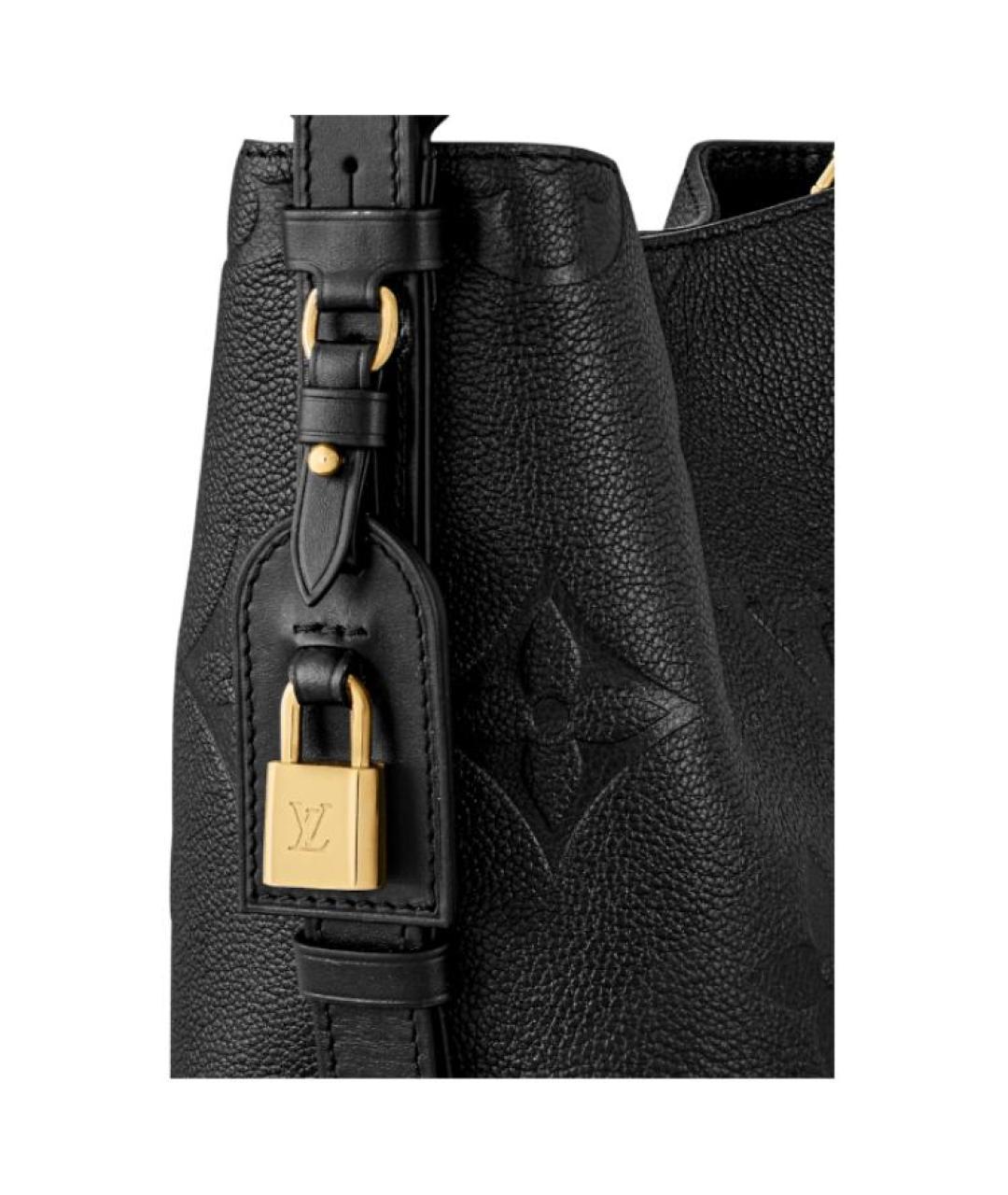 LOUIS VUITTON Черная кожаная сумка с короткими ручками, фото 6