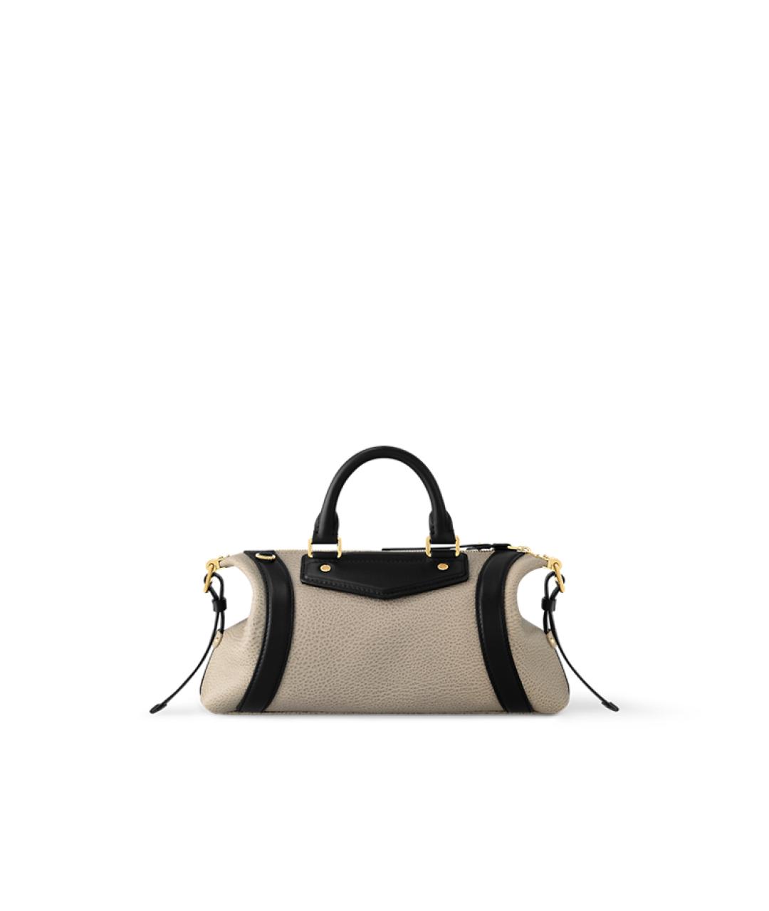 LOUIS VUITTON Бежевая кожаная сумка с короткими ручками, фото 3