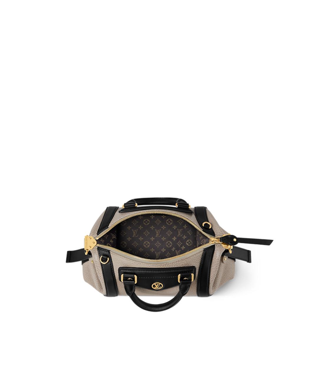 LOUIS VUITTON Бежевая кожаная сумка с короткими ручками, фото 4