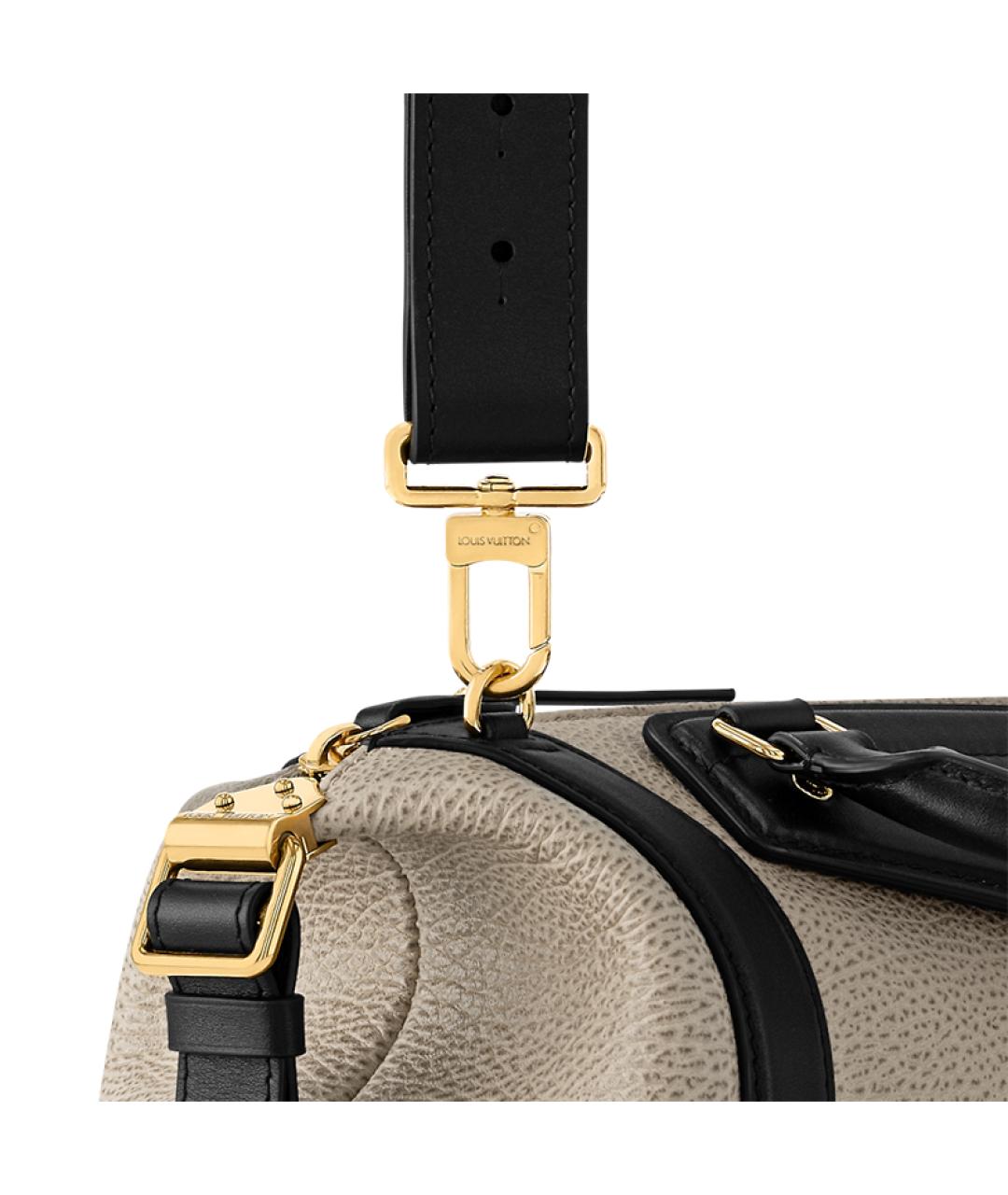 LOUIS VUITTON Бежевая кожаная сумка с короткими ручками, фото 5