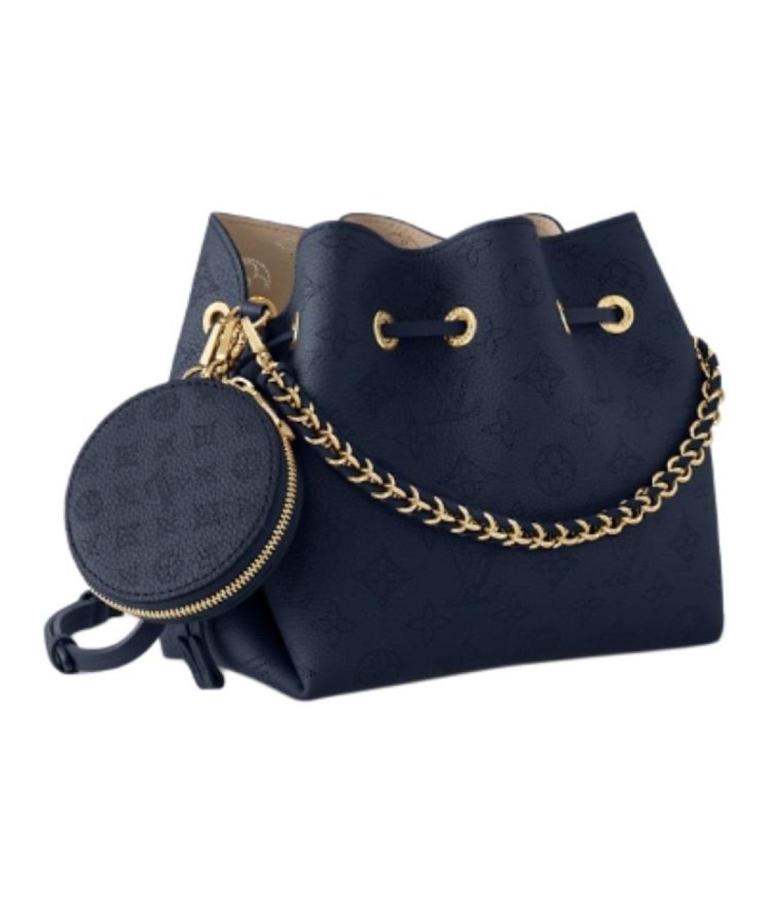 LOUIS VUITTON Темно-синяя кожаная сумка с короткими ручками, фото 2