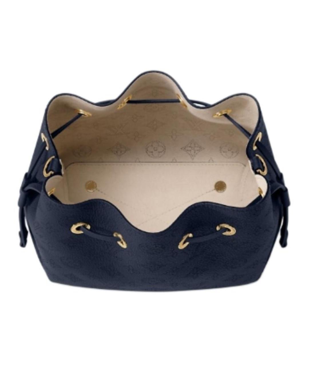 LOUIS VUITTON Темно-синяя кожаная сумка с короткими ручками, фото 4