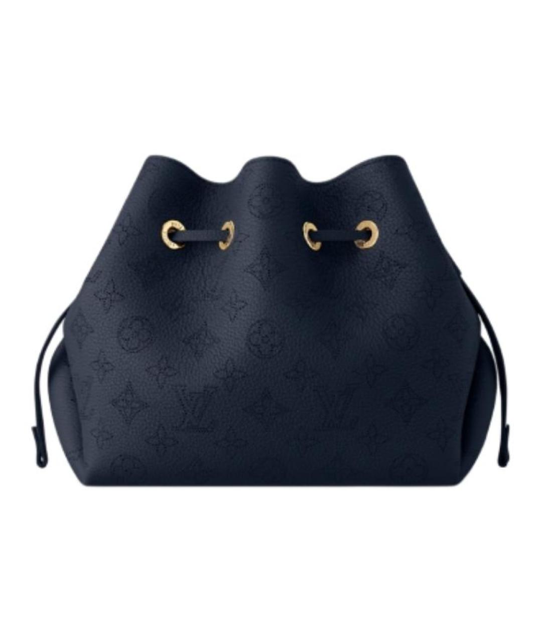 LOUIS VUITTON Темно-синяя кожаная сумка с короткими ручками, фото 3