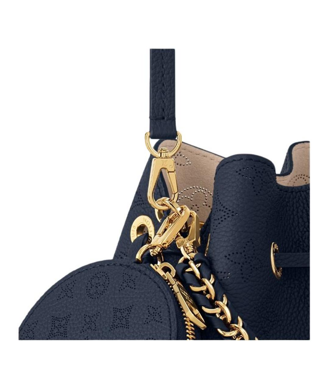 LOUIS VUITTON Темно-синяя кожаная сумка с короткими ручками, фото 5