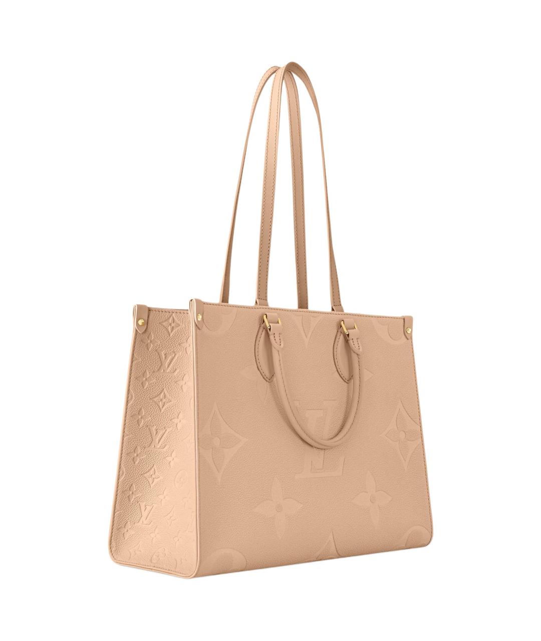 LOUIS VUITTON Бежевая кожаная сумка с короткими ручками, фото 2