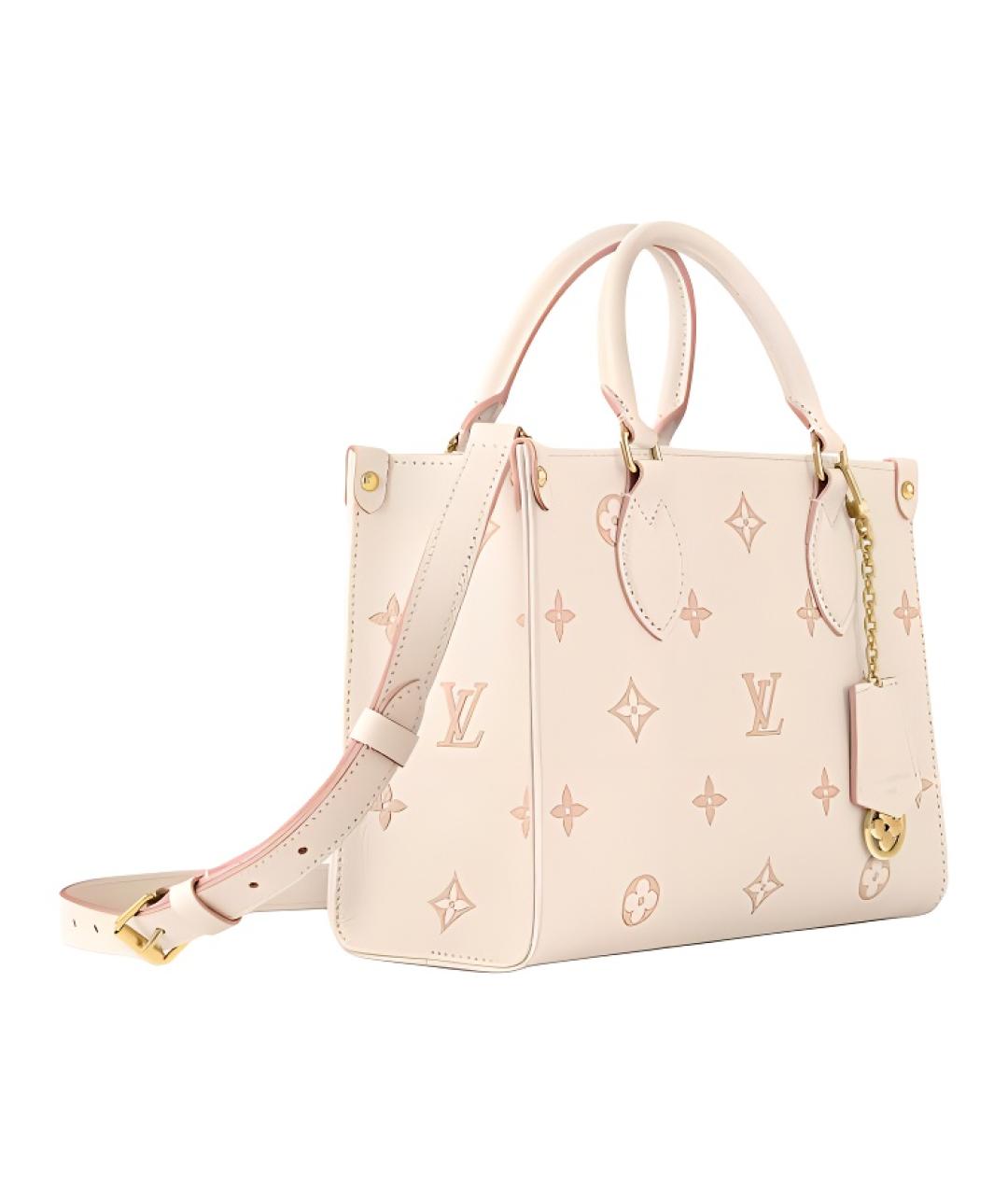 LOUIS VUITTON Белая кожаная сумка с короткими ручками, фото 2