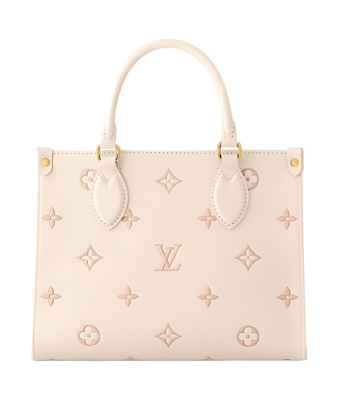 LOUIS VUITTON Белая кожаная сумка с короткими ручками, фото 3