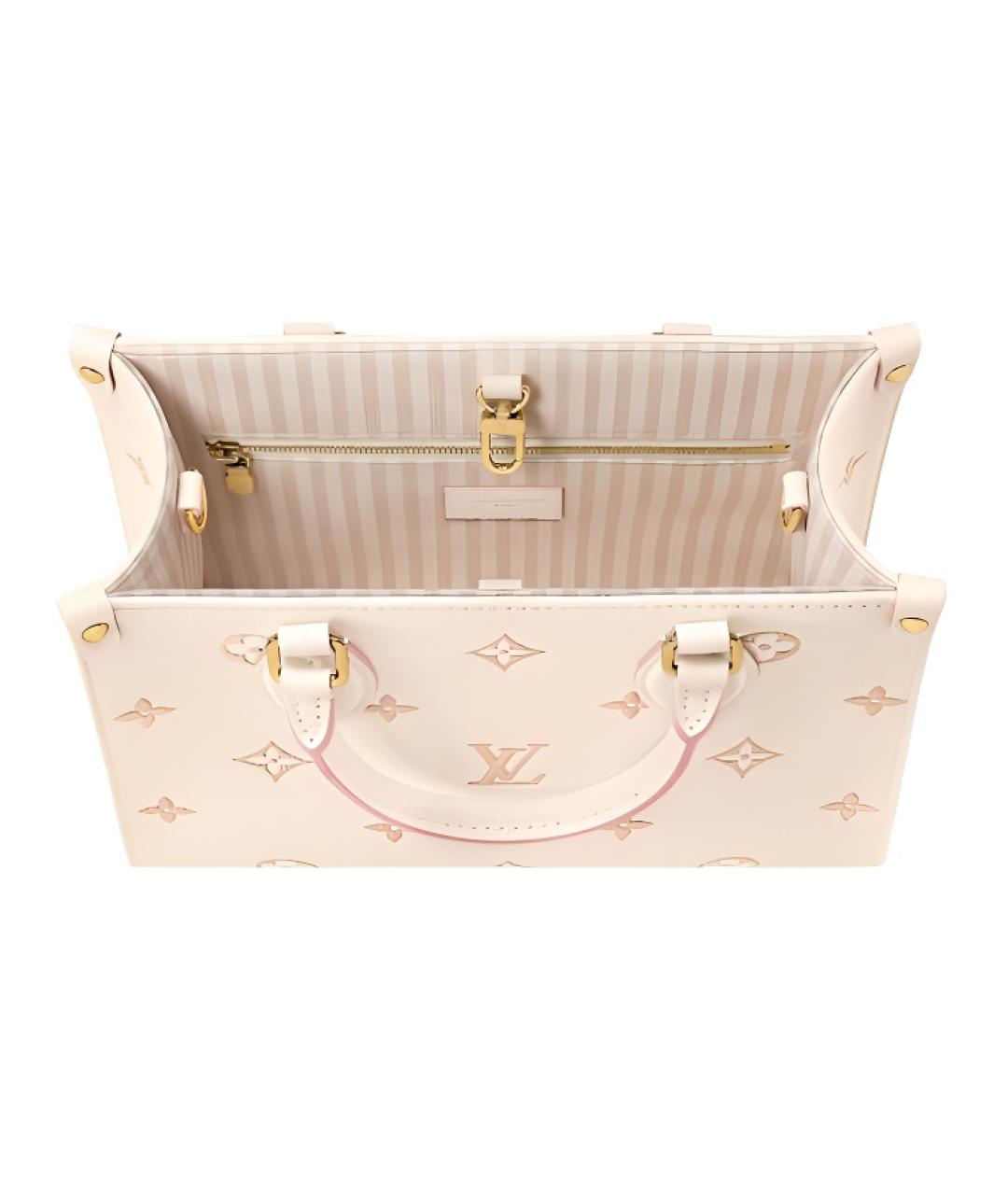 LOUIS VUITTON Белая кожаная сумка с короткими ручками, фото 4