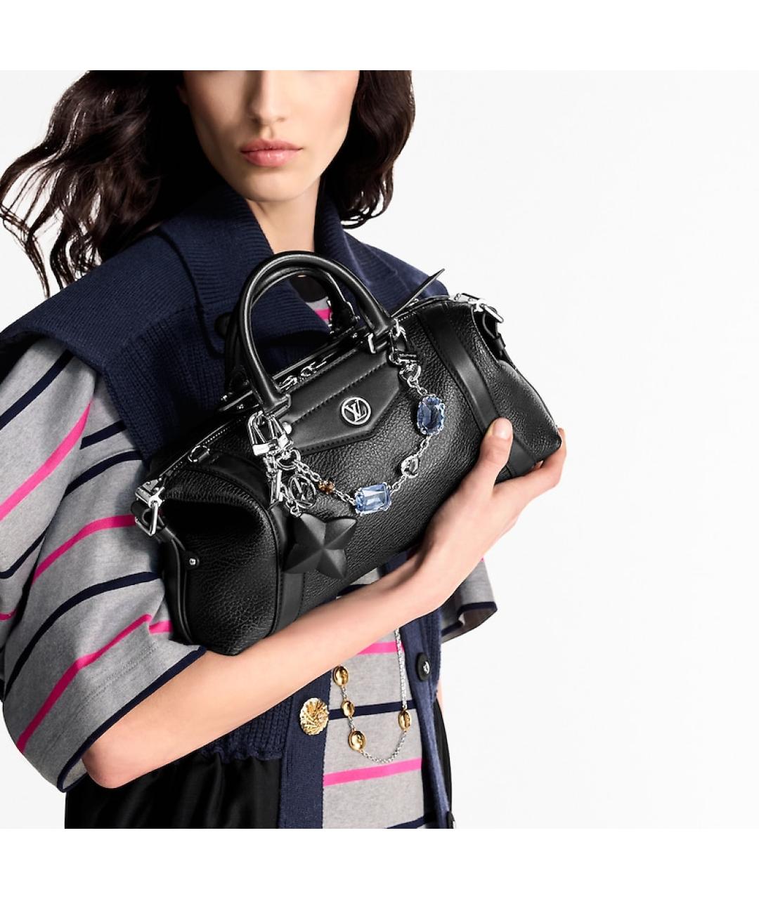 LOUIS VUITTON Черная кожаная сумка через плечо, фото 7