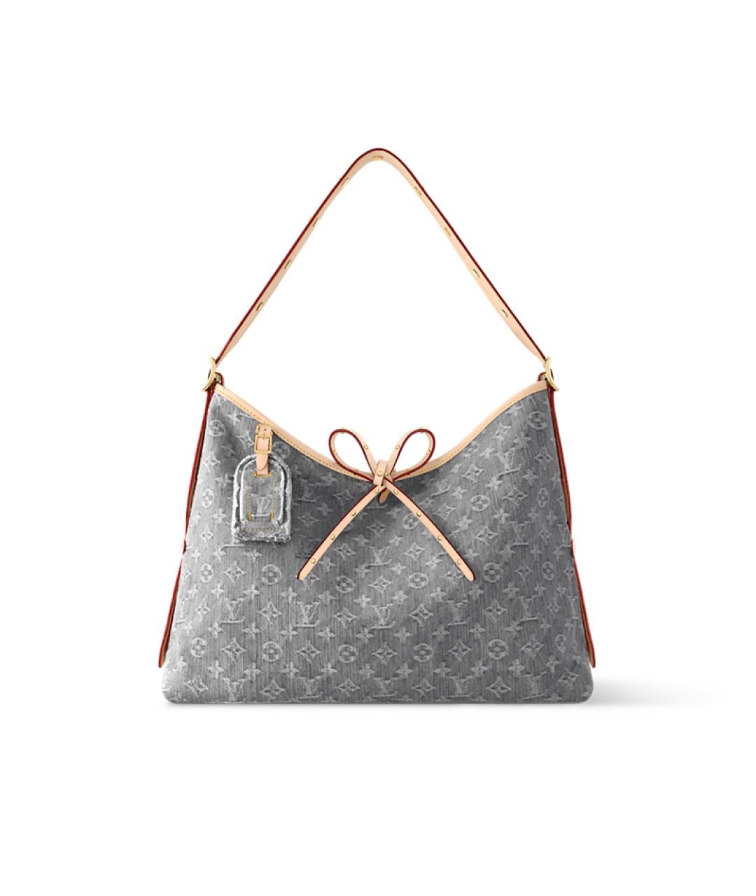 LOUIS VUITTON Серая хлопковая сумка с короткими ручками, фото 1