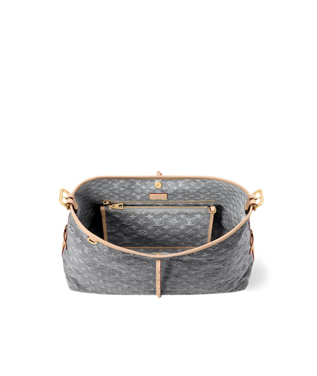 LOUIS VUITTON Серая хлопковая сумка с короткими ручками, фото 4