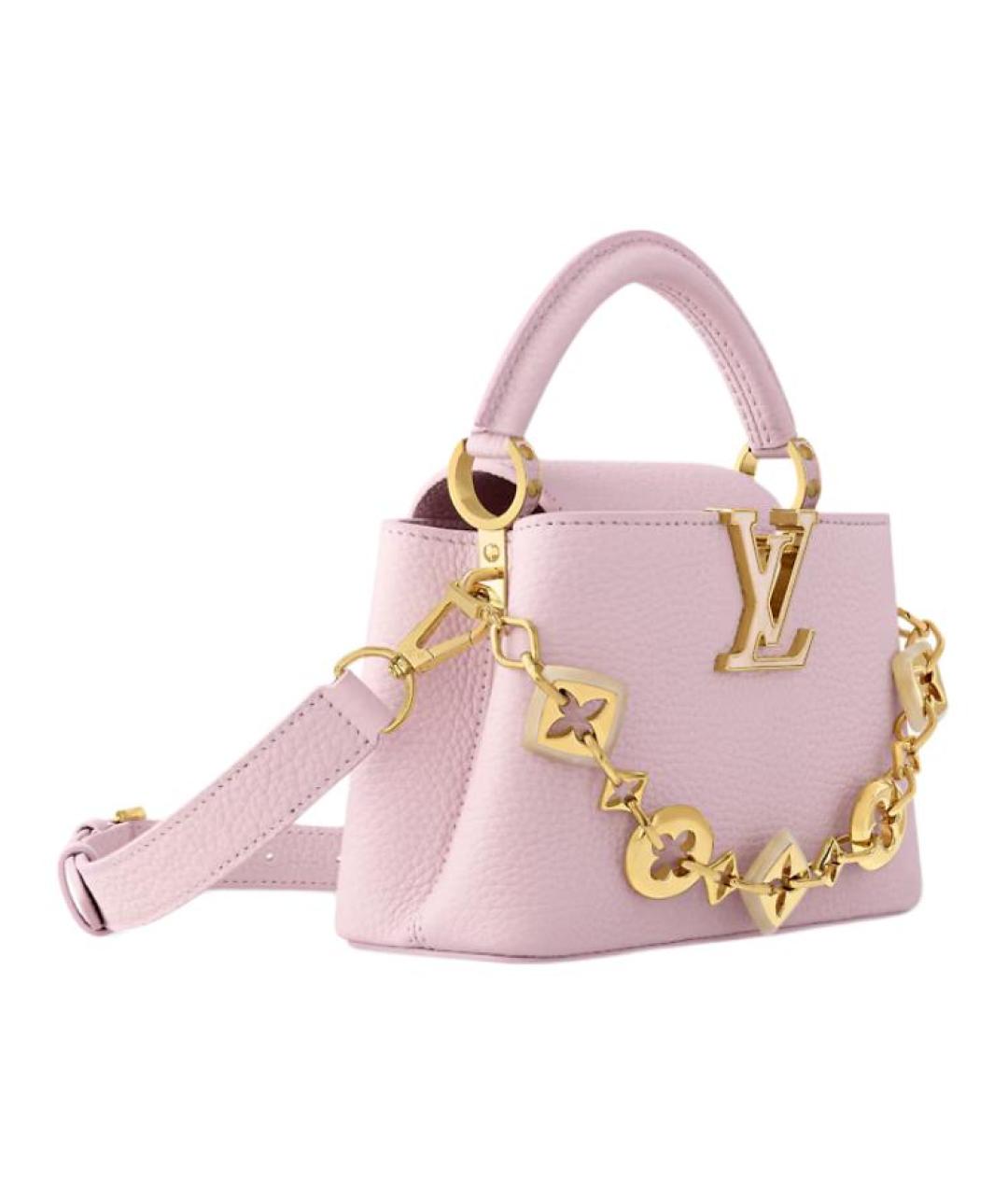 LOUIS VUITTON Розовая кожаная сумка с короткими ручками, фото 2