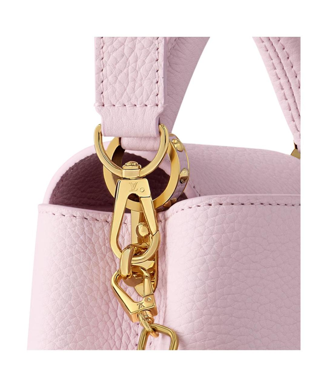 LOUIS VUITTON Розовая кожаная сумка с короткими ручками, фото 5