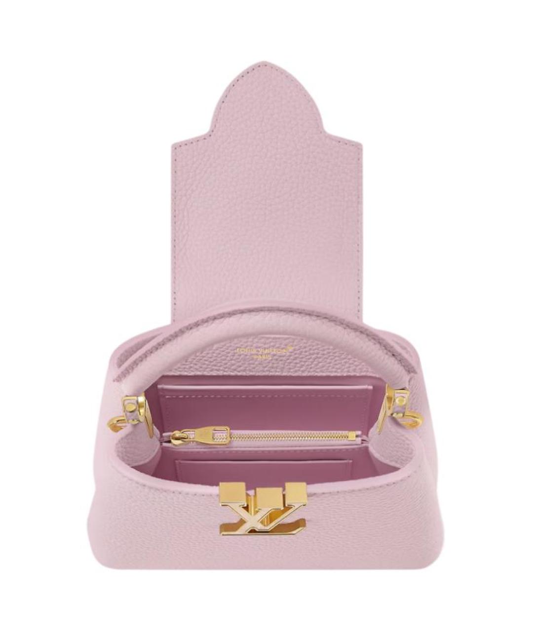 LOUIS VUITTON Розовая кожаная сумка с короткими ручками, фото 4