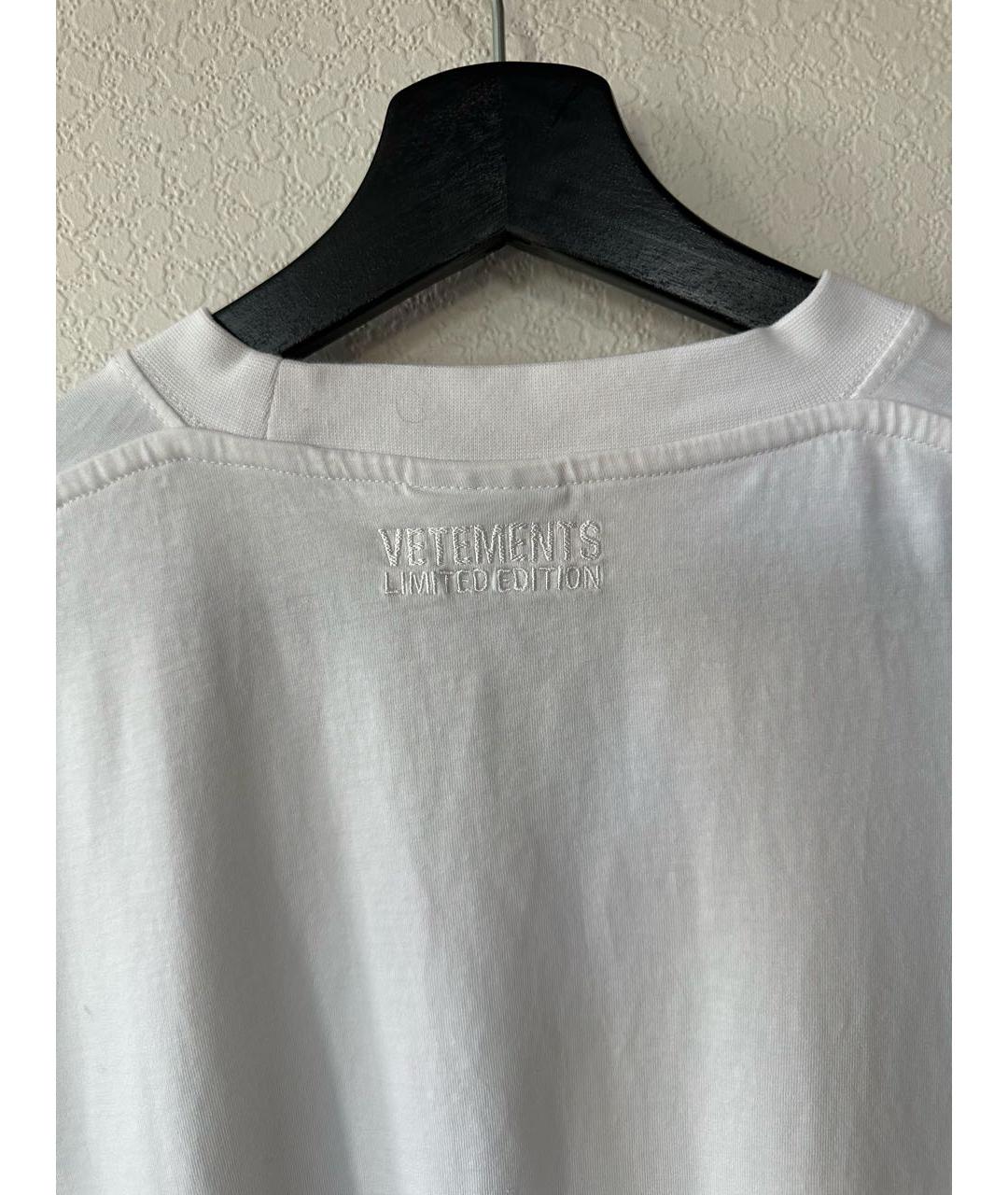 VETEMENTS Белая хлопковая футболка, фото 4