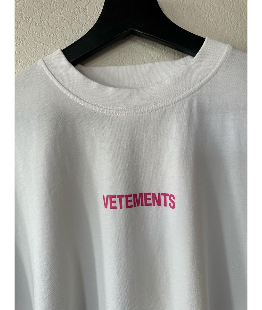 VETEMENTS Белая хлопковая футболка, фото 3