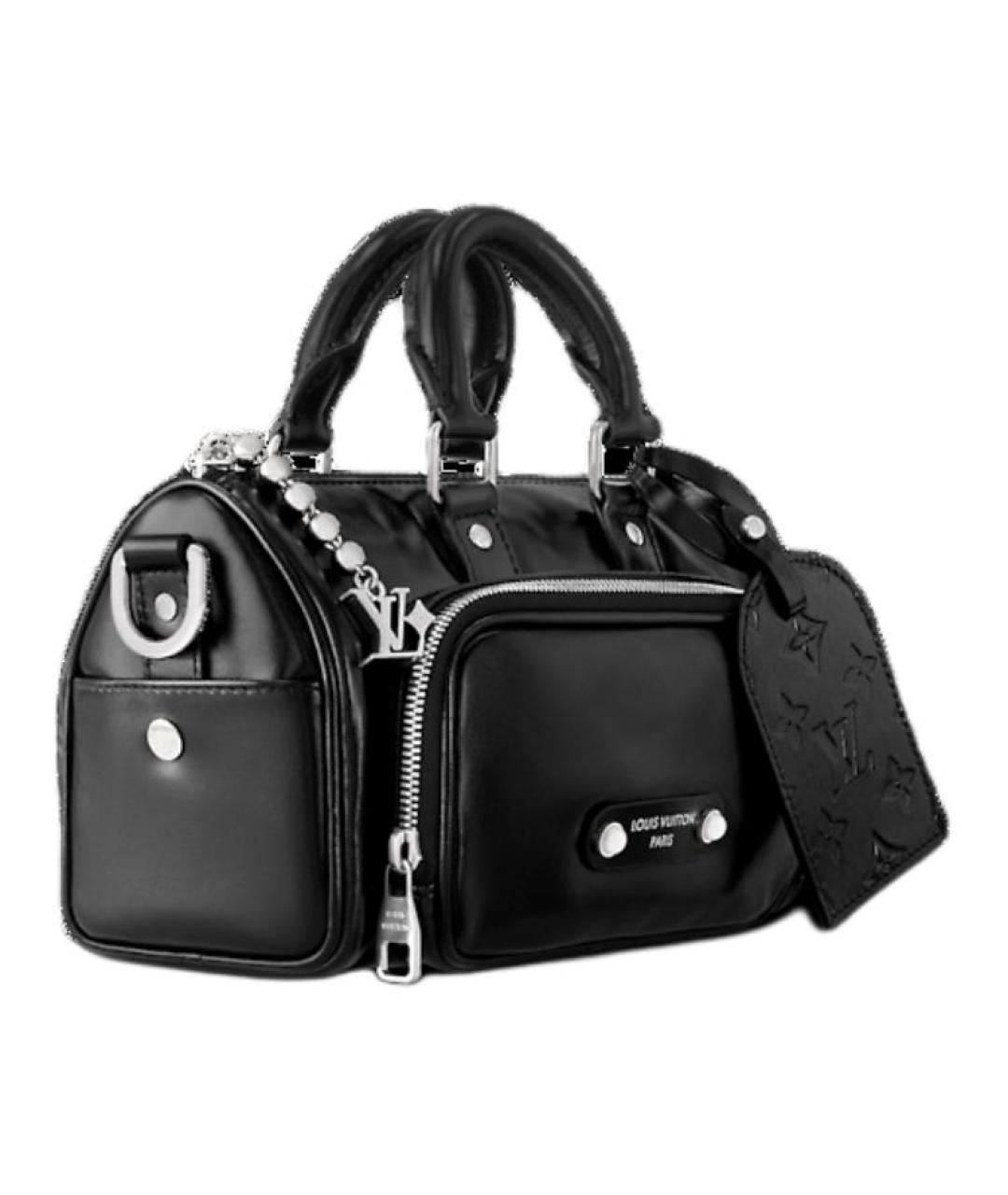 LOUIS VUITTON Черная кожаная сумка через плечо, фото 2