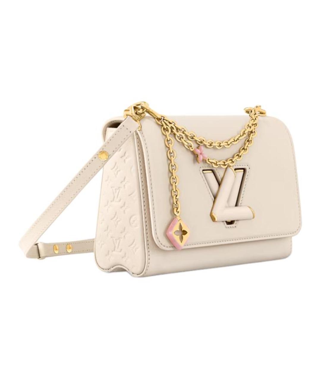 LOUIS VUITTON Белая кожаная сумка через плечо, фото 2