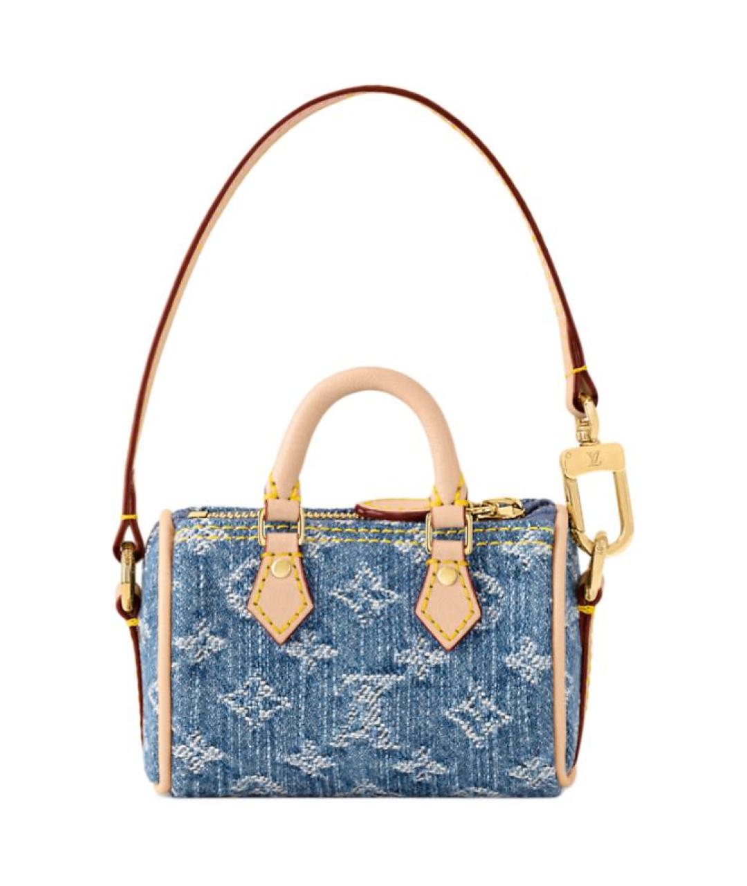 LOUIS VUITTON Синяя деним сумка с короткими ручками, фото 3