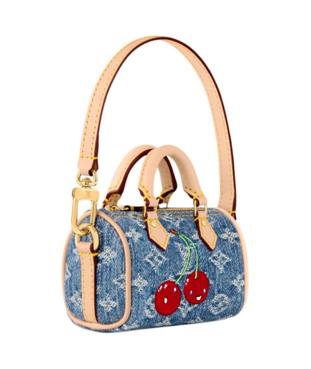 LOUIS VUITTON Синяя деним сумка с короткими ручками, фото 2