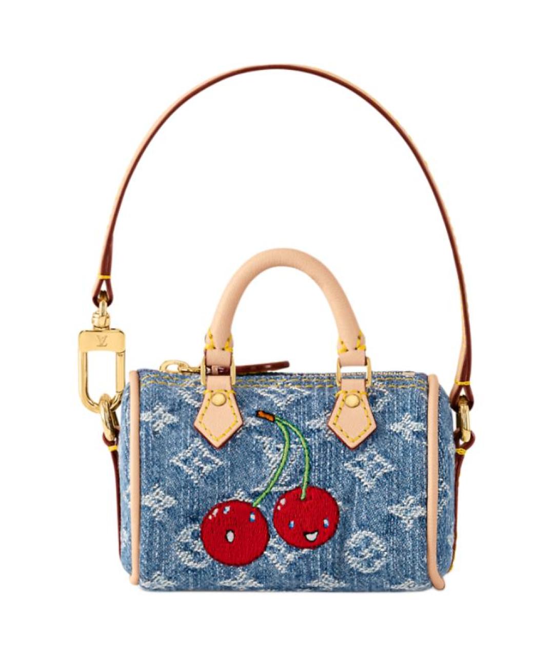 LOUIS VUITTON Синяя деним сумка с короткими ручками, фото 1