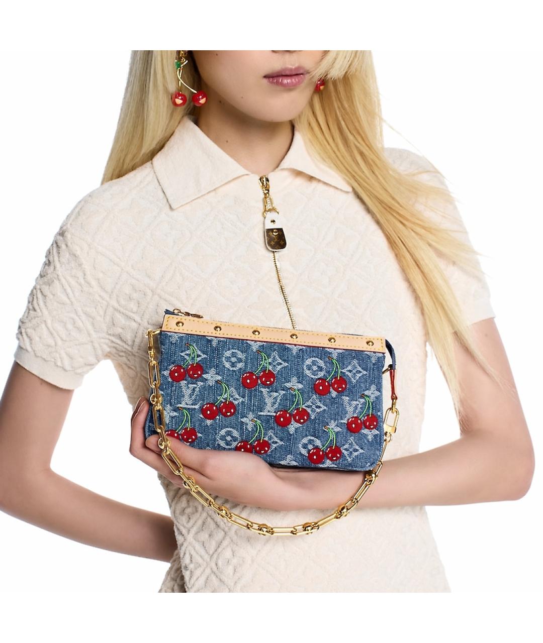 LOUIS VUITTON Синяя сумка с короткими ручками, фото 7