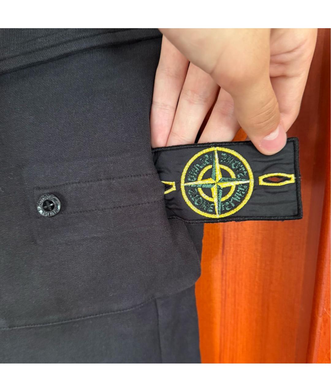 STONE ISLAND Черные хлопковые повседневные брюки, фото 4