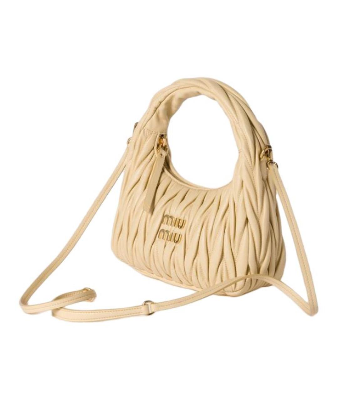 MIU MIU Бежевая сумка с короткими ручками, фото 2