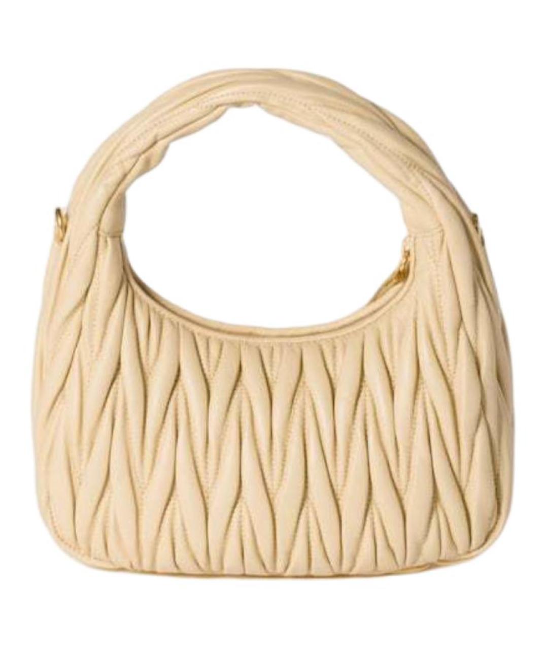 MIU MIU Бежевая сумка с короткими ручками, фото 3