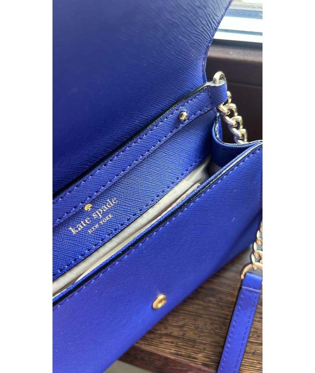 KATE SPADE Синяя кожаная сумка через плечо, фото 4