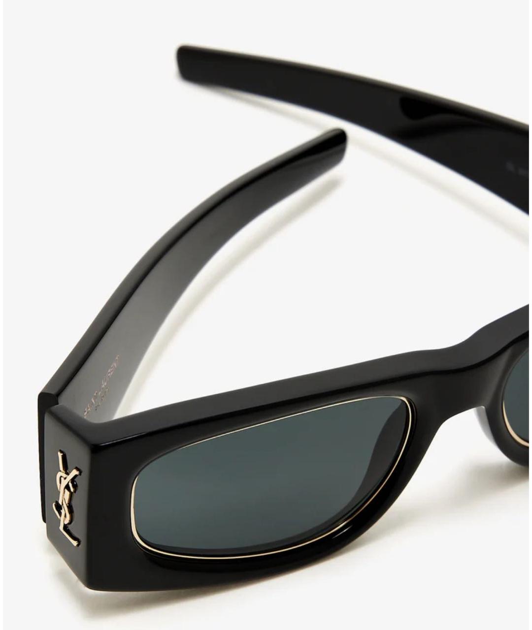 SAINT LAURENT Черные пластиковые солнцезащитные очки, фото 3