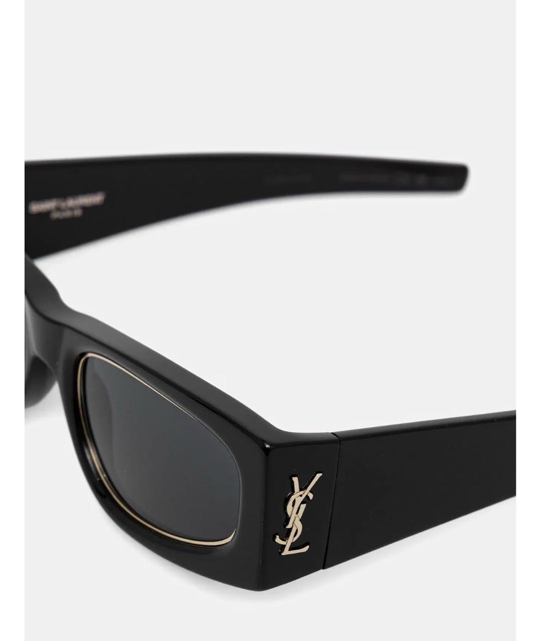 SAINT LAURENT Черные пластиковые солнцезащитные очки, фото 2