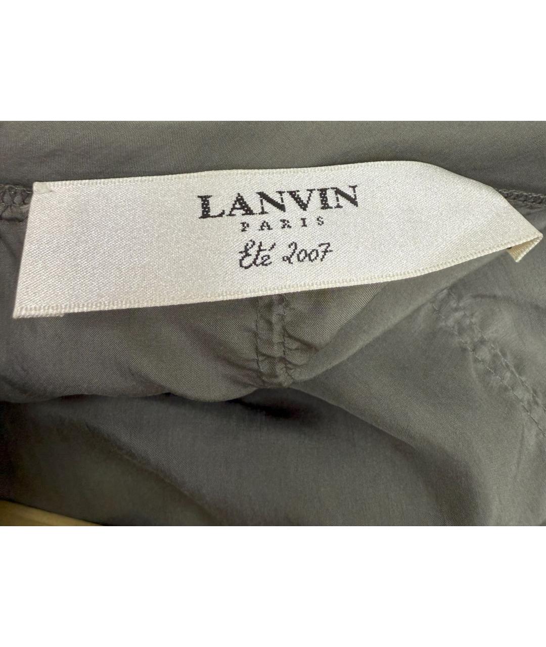 LANVIN Серая шелковая блузы, фото 3
