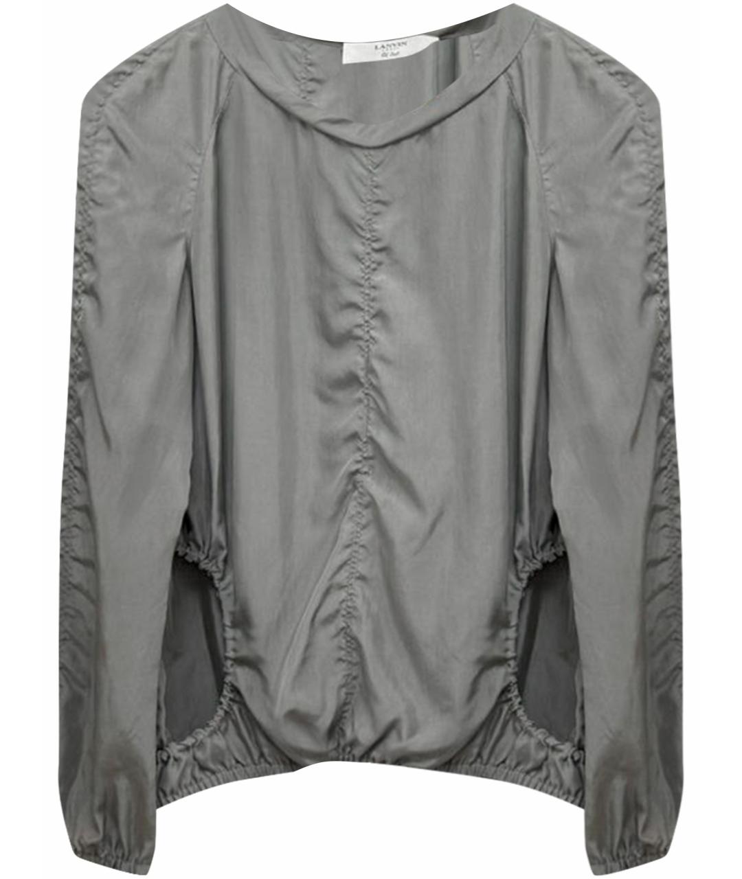 LANVIN Серая шелковая блузы, фото 1