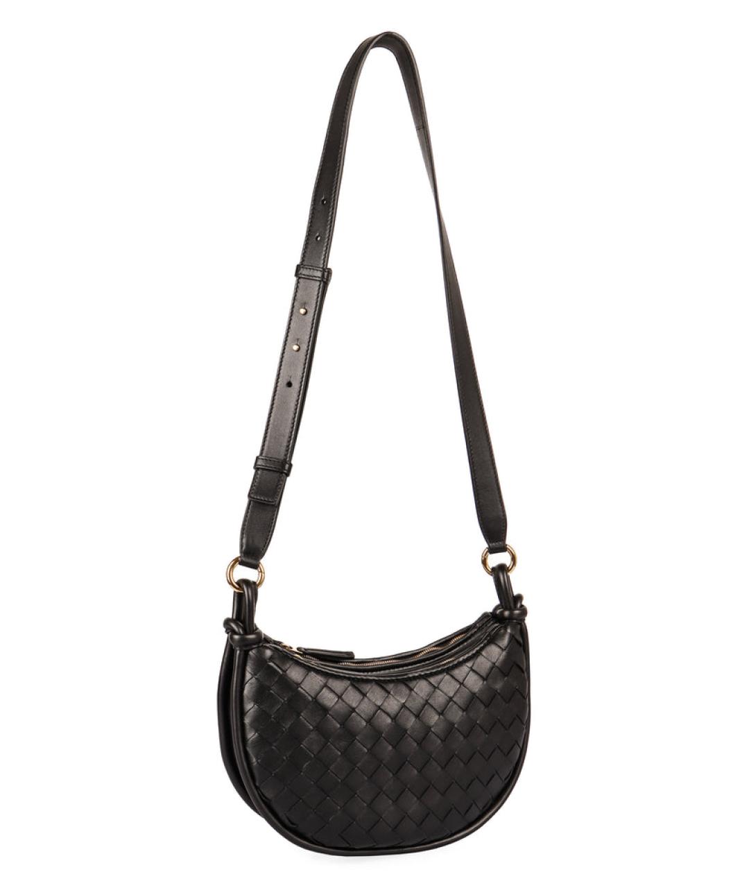 BOTTEGA VENETA Черная кожаная сумка через плечо, фото 3