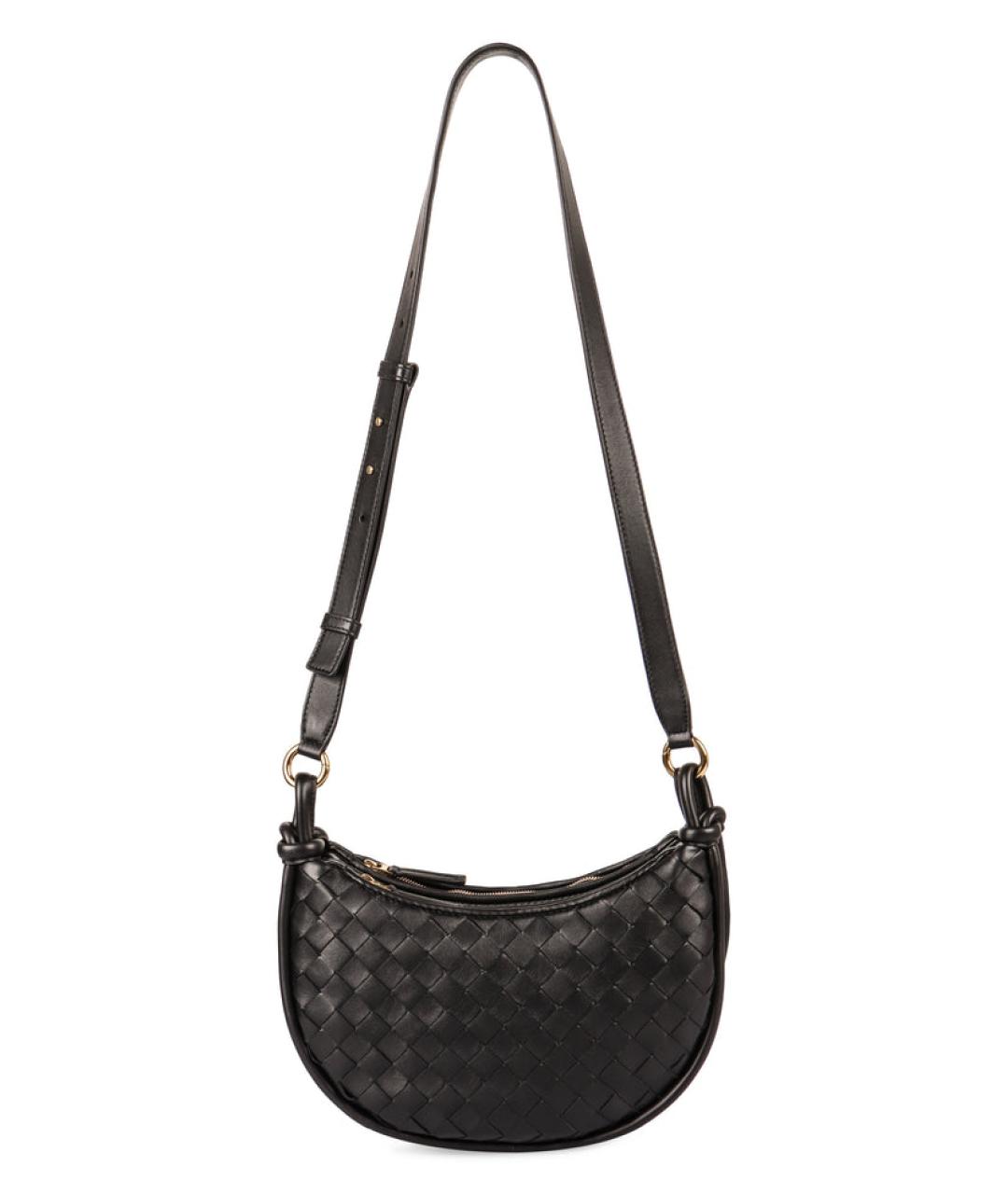 BOTTEGA VENETA Черная кожаная сумка через плечо, фото 1