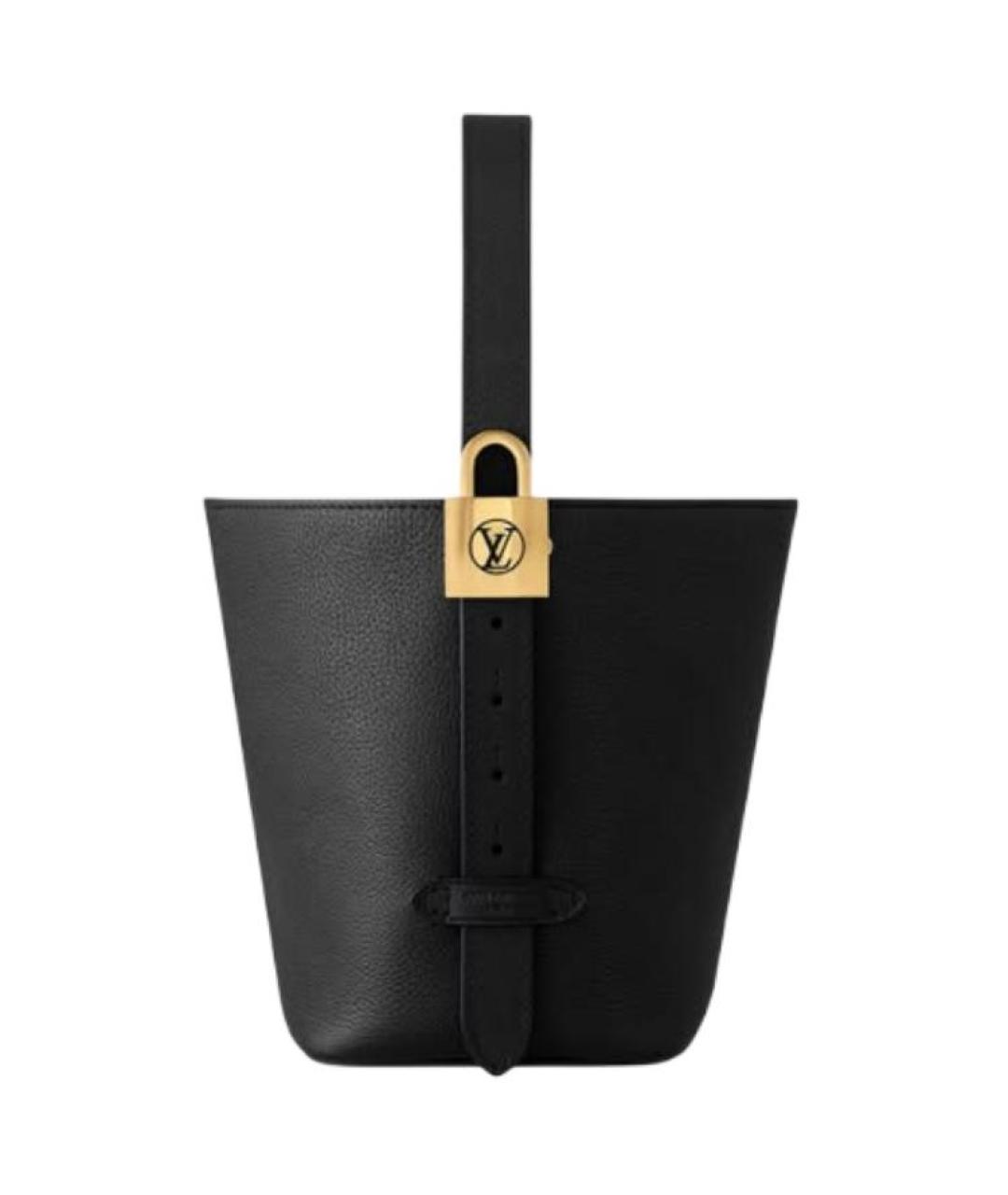LOUIS VUITTON Черная кожаная сумка с короткими ручками, фото 5