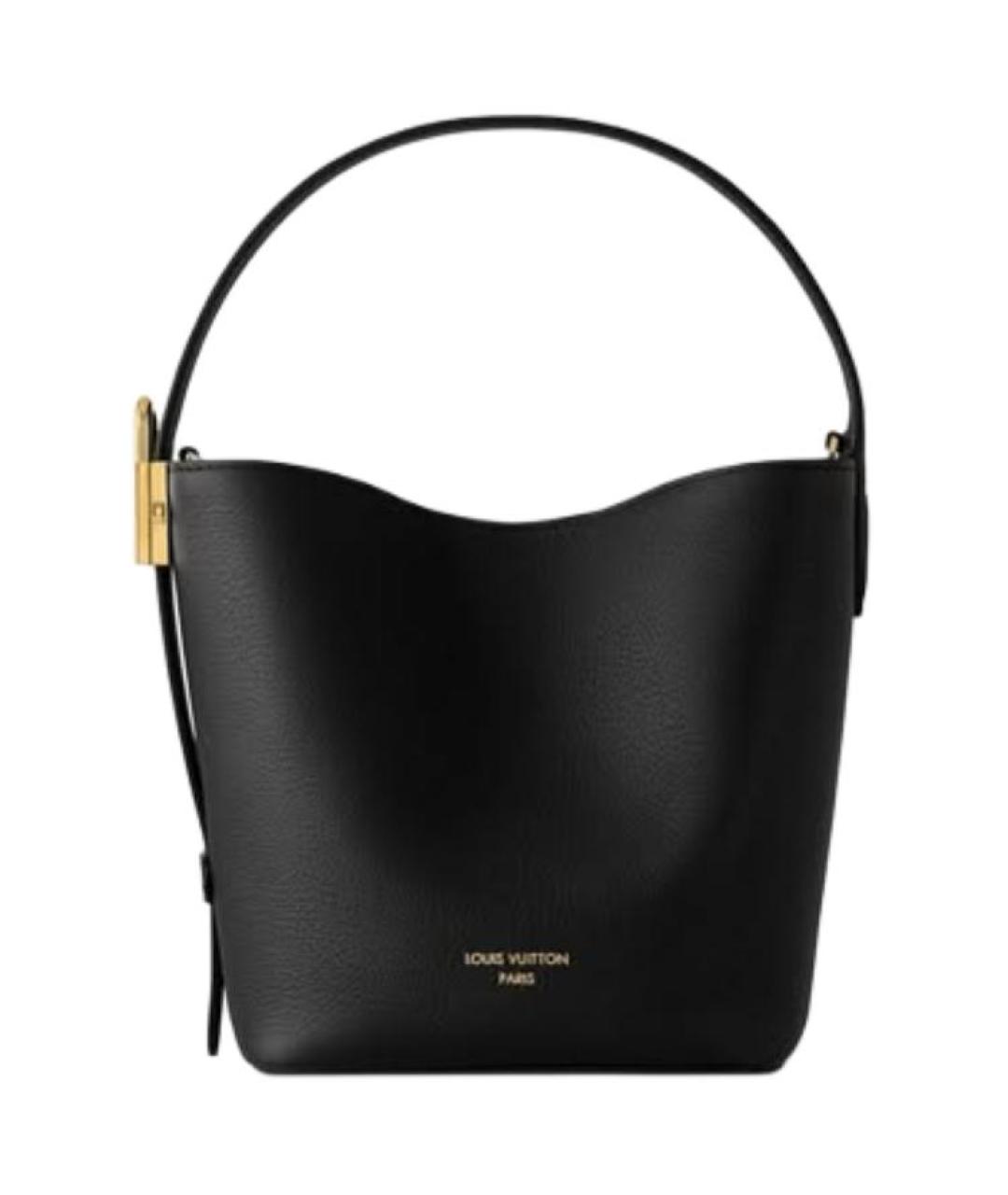 LOUIS VUITTON Черная кожаная сумка с короткими ручками, фото 1